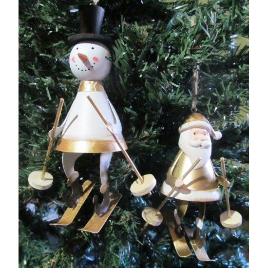 Metal Santa and Snowman